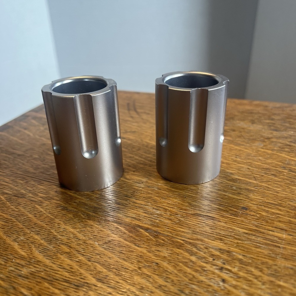 Bullets2Bandages Revolver Cylinder Metal Shot Glasses Set of 2 Machined Aluminum